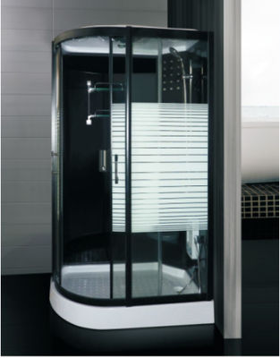 Раздвижная дверь Striped рамка черноты ливня паровой бани 4mm стеклянная